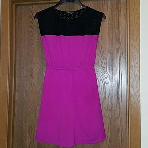 Fuschia and black dress